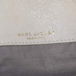 Pre Owned Marc Jacobs Cream/Brown Quilted Shimmer Leather Turnlock Flap Shoulder Bag