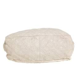 Pre Owned Marc Jacobs Cream/Brown Quilted Shimmer Leather Turnlock Flap Shoulder Bag