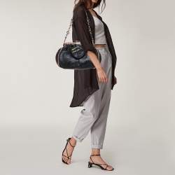 Pre Owned Marc Jacobs Black Leather Safety Pin Stam Top Handle Bag