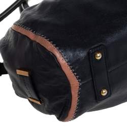 Pre Owned Marc Jacobs Black Leather Safety Pin Stam Top Handle Bag