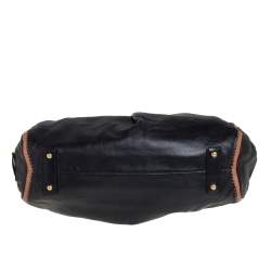 Pre Owned Marc Jacobs Black Leather Safety Pin Stam Top Handle Bag