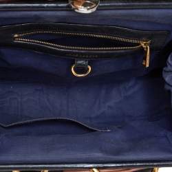 Pre Owned Marc Jacobs Black Leather Safety Pin Stam Top Handle Bag