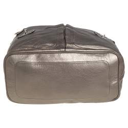Pre Owned Marc Jacobs Metallic Soft Leather Double Pocket Shoulder Bag