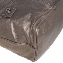 Pre Owned Marc Jacobs Metallic Soft Leather Double Pocket Shoulder Bag