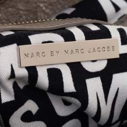 Pre Owned Marc Jacobs Metallic Soft Leather Double Pocket Shoulder Bag