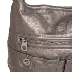 Pre Owned Marc Jacobs Metallic Soft Leather Double Pocket Shoulder Bag