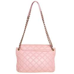 Pre Owned Marc Jacobs Light Pink Quilted Leather Pushlock Flap Shoulder Bag