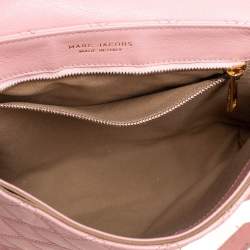 Pre Owned Marc Jacobs Light Pink Quilted Leather Pushlock Flap Shoulder Bag
