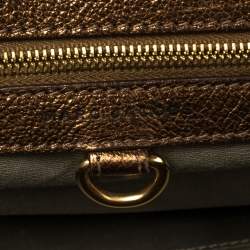Pre Owned Marc Jacobs Metallic Brown Quilted Leather Stam Satchel