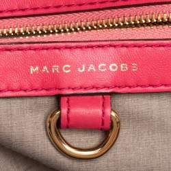 Pre Owned Marc Jacobs Fuchsia Quilted Leather Stam Satchel