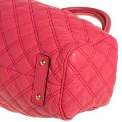 Pre Owned Marc Jacobs Fuchsia Quilted Leather Stam Satchel