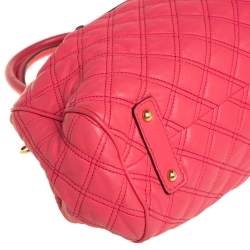 Pre Owned Marc Jacobs Fuchsia Quilted Leather Stam Satchel