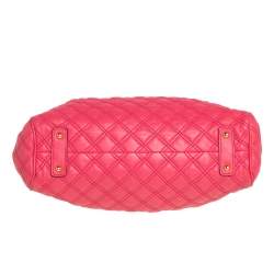 Pre Owned Marc Jacobs Fuchsia Quilted Leather Stam Satchel