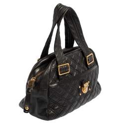 Pre Owned Marc Jacobs Black Quilted Leather Ursula Bowler Bag