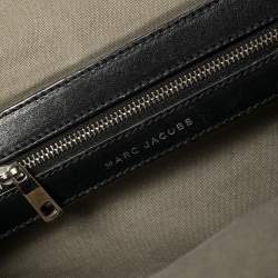 Pre Owned Marc Jacobs Black/Silver Quilted Leather Stam Satchel