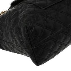 Pre Owned Marc Jacobs Black Leather Quilted Chain Tote
