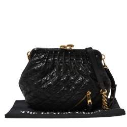 Pre Owned Marc Jacobs Black Quilted Leather Stam Satchel