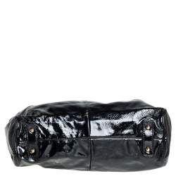 Pre Owned Marc Jacobs Black Patent Leather Stam Satchel