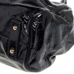 Pre Owned Marc Jacobs Black Patent Leather Stam Satchel