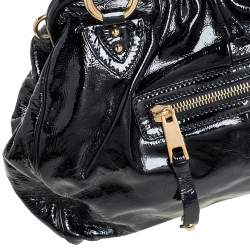 Pre Owned Marc Jacobs Black Patent Leather Stam Satchel