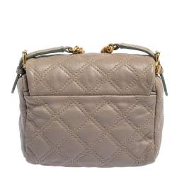 Pre Owned Marc Jacobs Taupe Quilted Leather Crossbody Bag