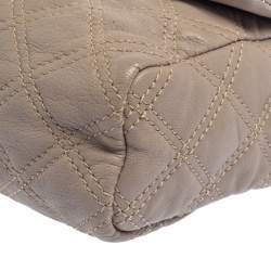Pre Owned Marc Jacobs Taupe Quilted Leather Crossbody Bag