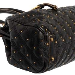 Pre Owned Marc Jacobs Black Leather Studded Stam Satchel