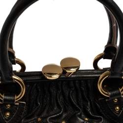 Pre Owned Marc Jacobs Black Leather Studded Stam Satchel