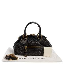 Pre Owned Marc Jacobs Black Leather Studded Stam Satchel
