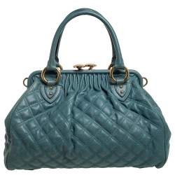 Pre Owned Marc Jacobs Green Quilted Leather Stam Satchel