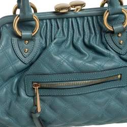 Pre Owned Marc Jacobs Green Quilted Leather Stam Satchel