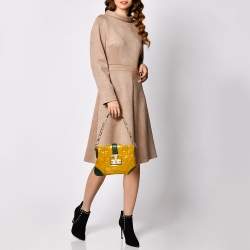 Marc Jacobs Mustard Yellow/Green Patent Leather And Leather Shoulder Bag