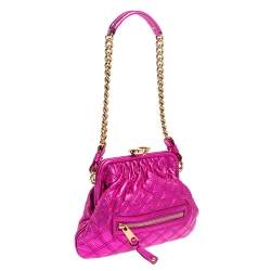 Pre Owned Marc Jacobs Metallic Fuchsia Quilted Leather Little Stam Shoulder Bag