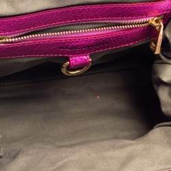 Pre Owned Marc Jacobs Metallic Fuchsia Quilted Leather Little Stam Shoulder Bag