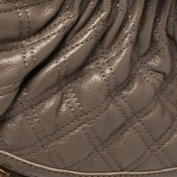 Pre Owned Marc Jacobs Taupe Quilted Leather Little Stam Shoulder Bag