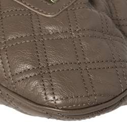Pre Owned Marc Jacobs Taupe Quilted Leather Little Stam Shoulder Bag