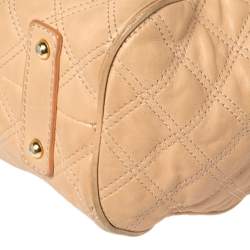 Pre Owned Marc Jacobs Peach Quilted Leather Stam Satchel