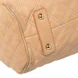 Pre Owned Marc Jacobs Peach Quilted Leather Stam Satchel