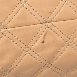 Pre Owned Marc Jacobs Peach Quilted Leather Stam Satchel