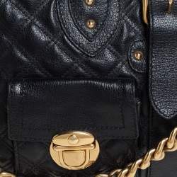 Pre Owned Marc Jacobs Black Quilted Leather Venetia Satchel