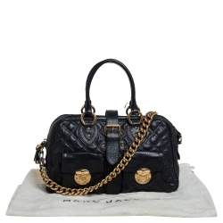 Pre Owned Marc Jacobs Black Quilted Leather Venetia Satchel