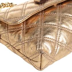 Pre Owned Marc Jacobs Metallic Gold Quilted Leather Bow Shoulder Bag