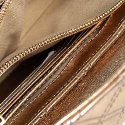 Pre Owned Marc Jacobs Metallic Gold Quilted Leather Bow Shoulder Bag