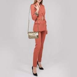 Pre Owned Marc Jacobs Metallic Gold Quilted Leather Bow Shoulder Bag