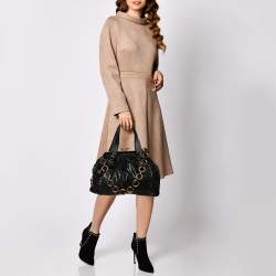 Pre Owned Marc Jacobs Dark Green Python and Leather Stam Satchel