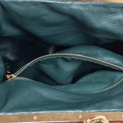 Pre Owned Marc Jacobs Dark Green Python and Leather Stam Satchel