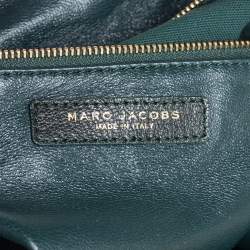 Pre Owned Marc Jacobs Dark Green Python and Leather Stam Satchel