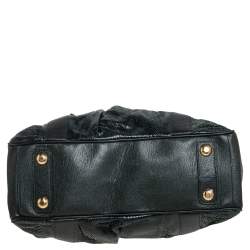 Pre Owned Marc Jacobs Dark Green Python and Leather Stam Satchel