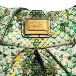 Marc Jacobs Green/Yellow Python Embossed PVC Slim Crossbody Bag