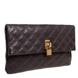 Pre Owned Marc Jacobs Brown Quilted Leather Eugenie Clutch